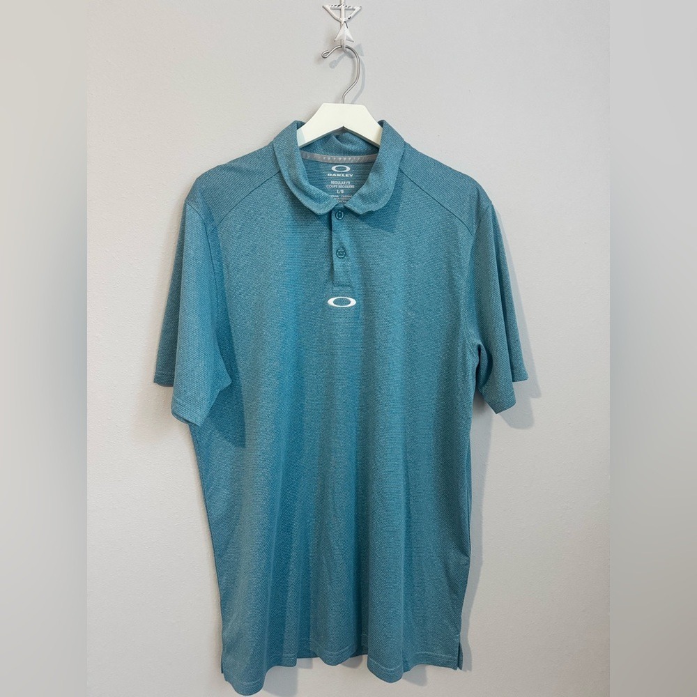 Oakley Oakley Mens Large Blue Polo Shirt Regular Fit Short Sleeve Golf Tennis
